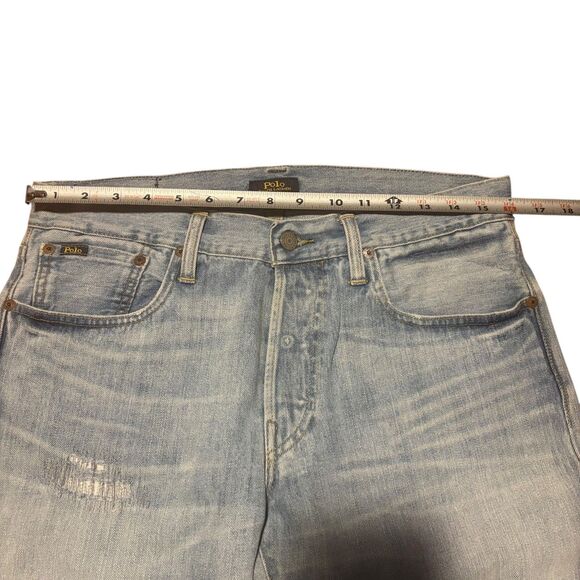 Polo Ralph Lauren Men’s Jeans The Varick Slim Straight Patch Distressed- 30/30 - Picture 9 of 11